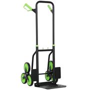 DURHAND Stair Climbing Hand Truck, Heavy Duty Foldable Trolley on Wheels, Multi-Purpose Sack, Steel Truck Moving Trolley, 120kg, Green