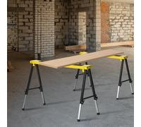 DURHAND Steel Set-of-2 Foldable Adjustable Saw Horses Tools Yellow