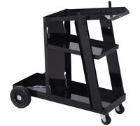 DURHAND Welding Trolley Cart, Garage Welder Trolley for Gas Bottles, with Safety Chain and Wheels, Black Aosom UK