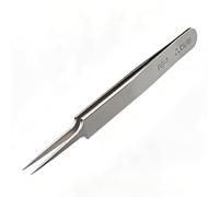 DURI High Precision Tough S2 Alloy Stainless Steel Ultra-fine Precision Tip Gripped Tweezers for Small Parts Craft, Electronics, Soldering, Welding, Experimental Work, Sewing, DIY Crafts (PG-1)