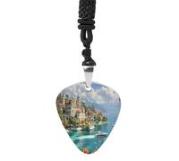 Durian Island Swiss Guitar Picks Necklace Bass Pick Pendant Vintage R&B Steel Music Jewelry for Music Lovers