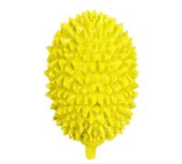 Durian-Shaped Pet Chew Toy - Textured Rubber Ball for Dogs - Teeth Cleaning, Dental Health, and Interactive Play - Spiked Surface for Engaging Texture - Durable and Safe for All Dog Sizes (Yellow)