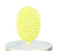 Durian-Shaped Pet Chew Toy - Textured Rubber Ball for Dogs - Teeth Cleaning, Dental Health, and Interactive Play - Spiked Surface for Engaging Texture - Durable and Safe for All Dog Sizes (Beige)