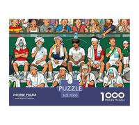 During The Break in A Tennis Match Wooden Jigsaw Puzzle Waterproof 1000 Piece Puzzles for Adults Challenging And Brainteasing Games