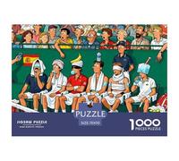 During The Break in A Tennis Match Wooden Jigsaw Puzzle Waterproof 1000 Piece Puzzles for Adults Fun Challenging Games