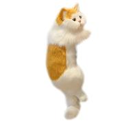 During the cat plush - Mini home decor with realistic details, soft touch fabric | Fake cat exhibition with a fun pose for , living room, reading corner