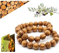 duringuses® Olive Wood Bracelet 12mm 22 Handmade Holy Land Beads Jerusalem Bethlehem Craft Wooden Stretch Bracelet Unisex Spiritual Gift