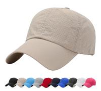 DURINM Trucker Cap for Mens Breathable Mesh Baseball Cap Quick Dry Ultralight Outdoor Sports Adjustable Plain Trucker Mesh Back Casual Summer Sun Hat for Unisex Lightweight Beige