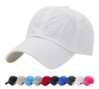 DURINM Trucker Cap for Mens Breathable Mesh Baseball Cap Quick Dry Ultralight Outdoor Sports Adjustable Plain Trucker Mesh Back Casual Summer Sun Hat for Unisex Lightweight White