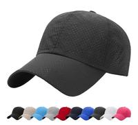DURINM Trucker Cap for Mens Breathable Mesh Baseball Cap Quick Dry Ultralight Outdoor Sports Adjustable Plain Trucker Mesh Back Casual Summer Sun Hat for Unisex Lightweight Dark Gray