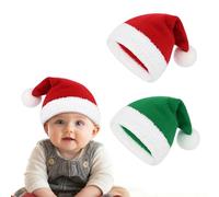 Durio Baby Christmas Hat Knitted Hat Unisex Infant Newborn Toddler Boys Girls Winter Hat Elf Hat 2 Pieces Red Green 6-12 Months