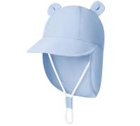 Durio Unisex Children's Peaked Cap with Neck Protection Baby Sun Hat UV SPF50+ with Ear Dream Design Toddler Summer Hat for Girls Boys, blue, 6-12 Months