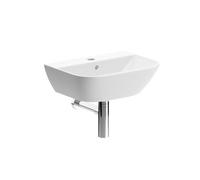 Durleigh White Rectangular Wall-Mounted Cloakroom Basin With Chrome Effect Bottle Trap (W)45Cm