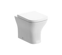 Durleigh White Rimless Back To Wall Toilet Pan With Square Soft Close Seat