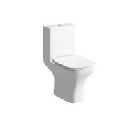 Durleigh White Slim Open Back Toilet Set With Soft Close Seat & Close Coupled Cistern