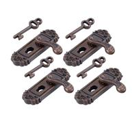 Durlo 1/12 Scale Dolls House Miniature Door Lock With Key 1 Pair Left and Right Handle Dollhouse Accessories, Bronze