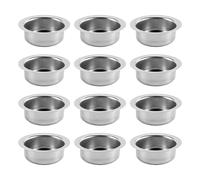 Durlo 12PCS Metal Candle Cups for Taper Candles, Retro Polished Candle Holder Inserts, Wax Drip Protection for Glass, Metal, and Battery Candles