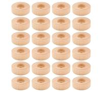 Durlo 24 Pcs Mini Wooden Tread Style Wheels, for DIY Vehicle Models, Miniature Cars, Wagons, Trains, Craft