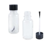 Durlo 4 Pcs 20ml Empty Nail Polish Bottles with Brush Caps Refillable Clear Glass Bottles for Nail Art Gel Polish Storage and Application