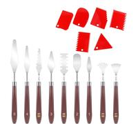 Durlo 9 Pieces Stainless Steel Palette Knives, 6 Pieces Scraper Knives Paint Tool, Spatula Set,for Oil Painting, Rock Painting, Watercolour