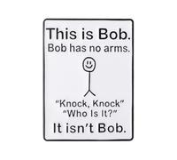 Durlo Funny Enamel Brooch, Badge Brooches with "This Is Bob", Funny Enamel Brooch Pin with Satire Statement