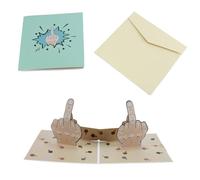 Durlo Funny Pop Up Middle Finger Birthday Card with Hidden Message - Gag Gift Greeting Card with Envelope for Friends, Prank Joke Surprise
