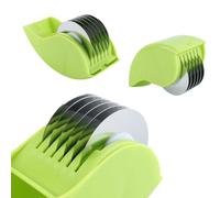 Durlo Herb Cutter, Herb Roller with 6 Blades Manual Cutting Stainless Steel Vegetable Cutter Kitchen Tool Green