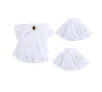 Durlo Lace Jabot Collar and Cuff Set, Adjustable Victorian Ruffle Neckpiece and Faux Sleeve Cuffs for Historical, Gothic, Pirate, Steampunk