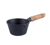 Durlo Milk Pan Cast Iron Saucepan,Nonstick Sauce Pot, Kitchen Cheese Butter Melting Pot with Wood Handle for Oil Milk Candy Chocolate
