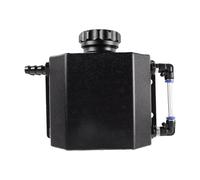 Durlo Universal 1L Alloy Aluminium Engine Oil Catch Can Breather Tank Bottle Radiator Overflow Tank - Polished，Black