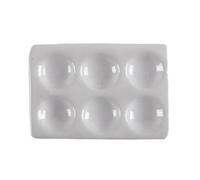 Durlo White Porcelain Spot Plate 6 Wells Laboratory Spotting Reaction Plate Best for Laboratory Chemical Experiment Testing,Storage Microplates
