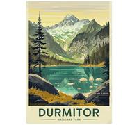 Durmitor National Park's - Scenic National Park Poster A4 Vintage Travel Art Retro Wilderness Landscape for Nature Lovers and Adventure Home Wall Decor