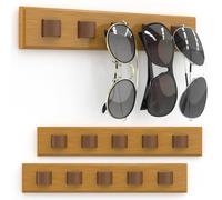 Durmmur 3 Pack Sunglass Organizer, Wall Mounted Sunglasses Organizer, Wooden Glasses Holder Sunglass Holder, Sunglasses Rack for Hanging Your Multiple Eyeglasses, for Wall, Home Decor(Wood Color)