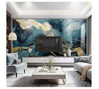 DURNYDJZIOA Custom 3D Mural Paper Luxury Green Gold Marble Graffiti Wallpaper for Living Room TV Background Wall Decor Waterproof Canvas*250cmx175cm(98.4x68.9inch)