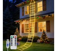 DURNYDT Christmas Ladder Lights, 9.9Ft Santa Claus Climbing Lights, 256 LED, 8 Modes, Timer Memory Function, USB Powered for Indoor Outdoor Xmas Tree Balcony Window Decor