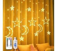 DURNYDT Christmas LED Curtain String Lights - 32.8 FT/10m 400 LED Hanging Lights with Remote, 8 Flashing Modes, USB Powered Christmas Decorations Lights for Indoor Outdoor Holiday Decorations