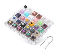 DUROCK Keyboard Switch Tester, 30-Key Switches Sampler with Switch Puller, Ice King Linear Shrimp Silent T1 Tactile POM Piano Black Lotus Sea Glass HE Magnetic Switches Experience Kit (30pcs)