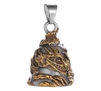 Duroecsain Bell Motorcycle Guardians Ride Bell, Guardians Bell Titanium Steel, Motorcycle Skull Shaped Dragon Hanging, Biker Guardians Gremlin Bell, Motorcycle Cycling, Se référer au