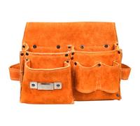 Duroecsain Garden Tool Bag - Robust Cowhide Leather Storage Bag with Large Capacity, Carry Straps & for Workshop, Gardening, Car Construction and Outdoor Activities