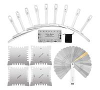Duroecsain Guitar Radius Gauge, String Action Messel Feeler Gauge String Action Ruler with Clear Scale - Metal Radius Luthier Setup Kit for Bridge Nut Saddle Groove