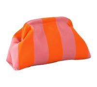 Duroecsain Summer Clutch Bag for Women Dumpling Woven Striped Crochet Handbags Casual Clouds Crochet Bag, Pink Orange, Siehe Beschreibung