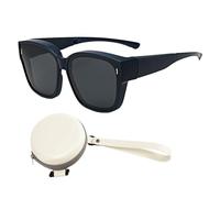 Duroecsain Sunglasses for Wearing Over Glasses for Women - Foldable Fishing Sunglasses, Stylish Glasses for Outdoor, Driving, Travel, Cycling, Fishing, Hiking for Men and Women, black, Siehe