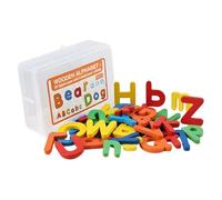 Duroecsain Wooden Alphabet Letters - 52 Pieces Wooden Educational Game, Preschool Activities for Reading Exercises, Vocabulary Building at Home and in the Classroom