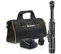 Durofix RW1221-2P2GC G12 Lithium-Ion 12V (10.8V) 1/4" Brushless Extended Cordless Ratchet Wrench Power Tool Kit | Tools Set Includes x2 Battery Packs, x1 Charger & Canvas Bag
