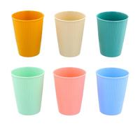 Duronge 6 PCS Drinking Cup, 400 ml Coffee Cups, Reusable Plastic Cups, Unbreakable Colourful Cup, for Coffee, Water, Tea, Beer, Milk, Juice