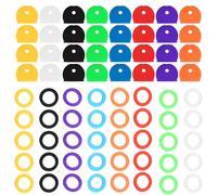 Duronge 72-Piece Key Caps, Colorful Key Covers, 40 Round + 32 Semi-Circular Key Caps for Standard Thin Flat House Keys (8 Colors)