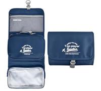 Duronge Foldable Toiletry Bag, Multifunctional Portable Travel Toiletry Bag, Hanging Toilet Bag with Hook, Dry-Wet Separation, Travel Cosmetic Case for Unisex-Adult, Navy Blue