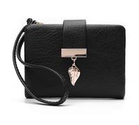 Duronge Women's Small Leather Wallet RFID Blocking with 5 Card Slots and Bracelet, Compact Purse Women with Zip Coin Compartment, Business Card Case with Compartments
