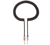 Duronic 24k Plated Spiral Cable 3.5 mm Jack to 3.5 mm Cable for iPod/iPhone 3G / 3GS / 4G, MP3 Readers, Black 3m (3 Metre)