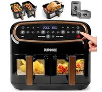 Duronic AF34 BG Triple Drawer Air Fryer, 10 Presets, 2400W, Black Gold